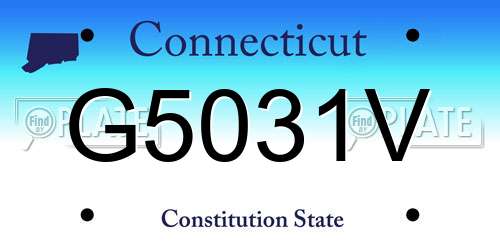 G5031V Connecticut License Plate