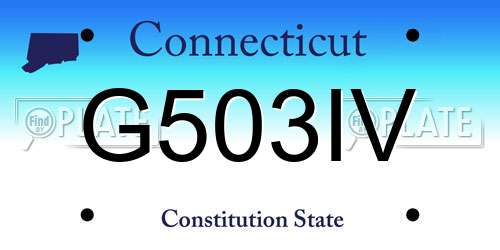 G503IV Connecticut License Plate