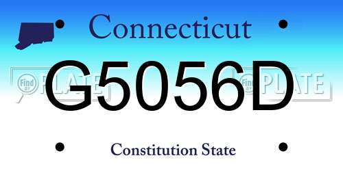 G5056D Connecticut License Plate