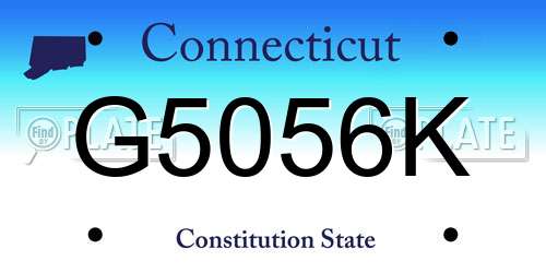 G5056K Connecticut License Plate