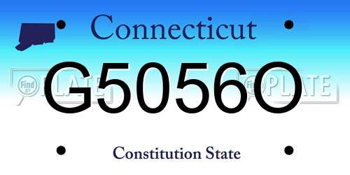 G5056O Connecticut License Plate