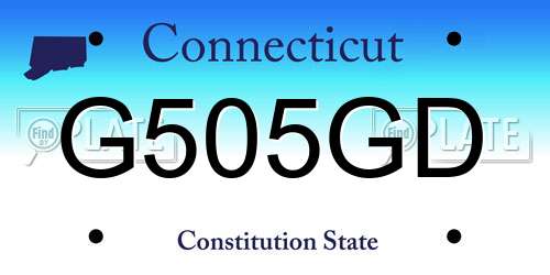 G505GD Connecticut License Plate
