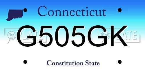 G505GK Connecticut License Plate