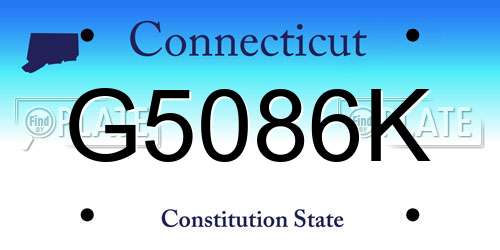 G5086K Connecticut License Plate