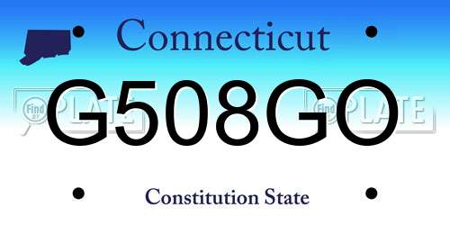 G508GO Connecticut License Plate