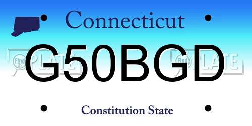 G50BGD Connecticut License Plate