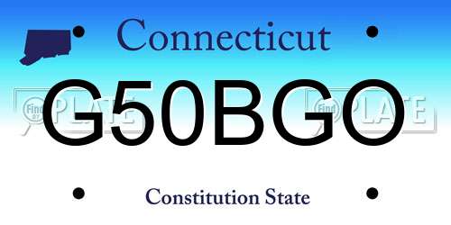 G50BGO Connecticut License Plate