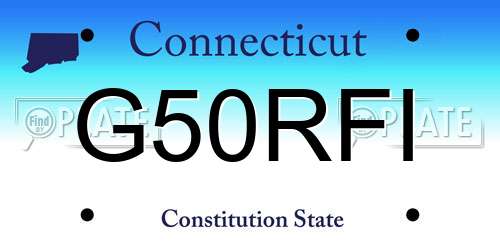 G50RFI Connecticut License Plate