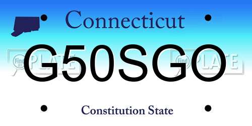 G50SGO Connecticut License Plate