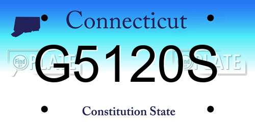 G5120S Connecticut License Plate