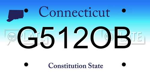 G512OB Connecticut License Plate