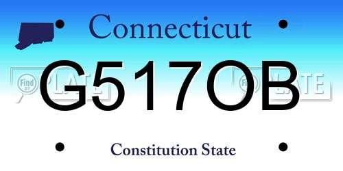 G517OB Connecticut License Plate