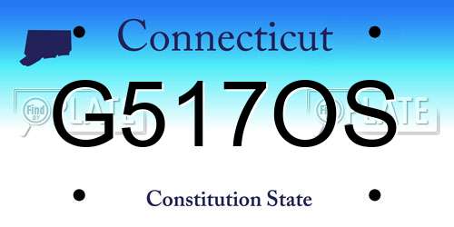 G517OS Connecticut License Plate
