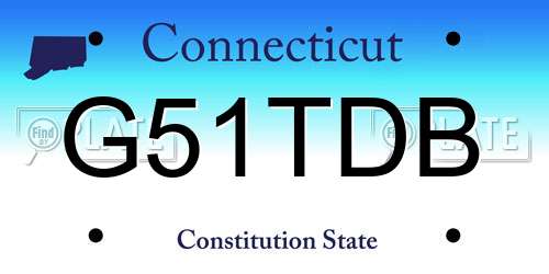 G51TDB Connecticut License Plate