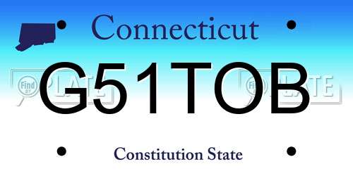 G51TOB Connecticut License Plate