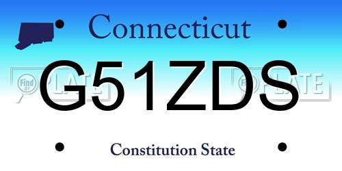 G51ZDS Connecticut License Plate