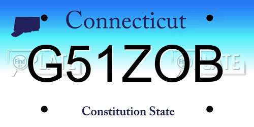 G51ZOB Connecticut License Plate