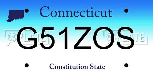 G51ZOS Connecticut License Plate