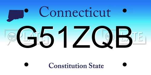 G51ZQB Connecticut License Plate
