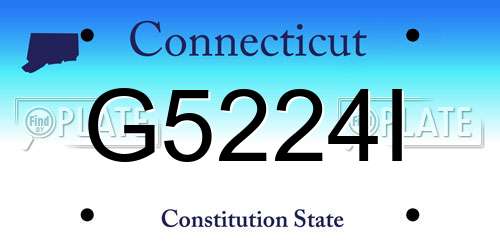 G5224I Connecticut License Plate
