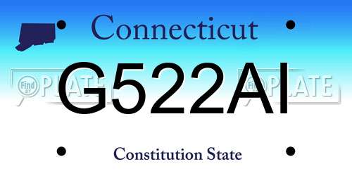 G522AI Connecticut License Plate