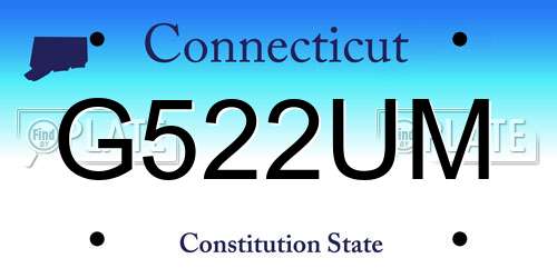 G522UM Connecticut License Plate