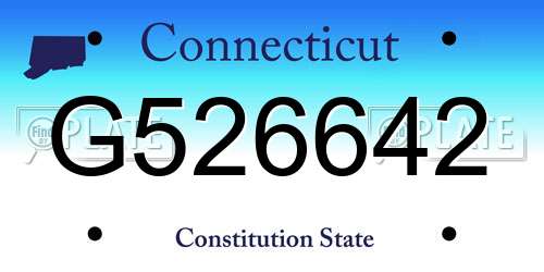 G526642 Connecticut License Plate