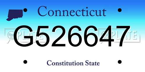 G526647 Connecticut License Plate