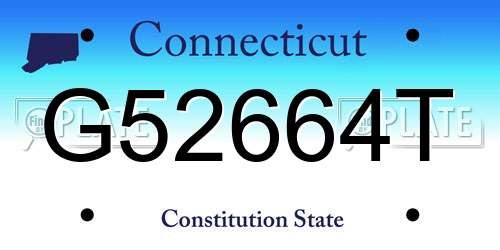G52664T Connecticut License Plate