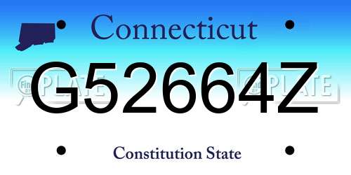 G52664Z Connecticut License Plate