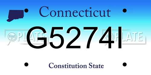 G5274I Connecticut License Plate