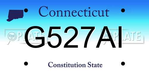 G527AI Connecticut License Plate