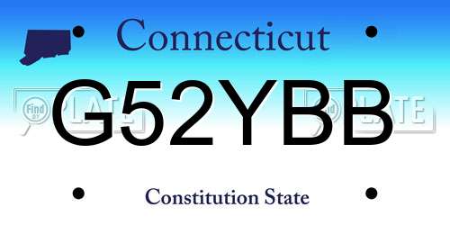G52YBB Connecticut License Plate