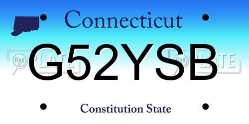 G52YSB Connecticut License Plate