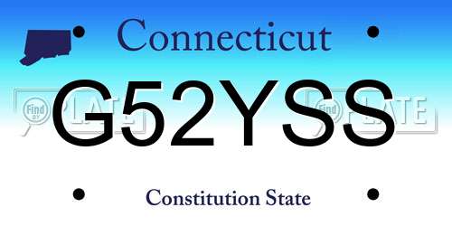 G52YSS Connecticut License Plate