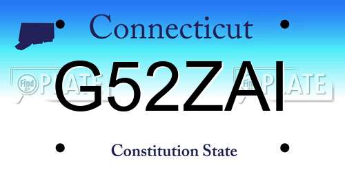 G52ZAI Connecticut License Plate