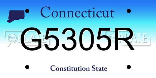 G5305R Connecticut License Plate