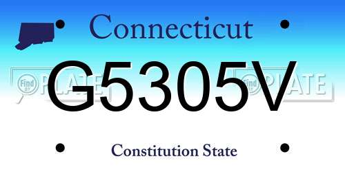 G5305V Connecticut License Plate