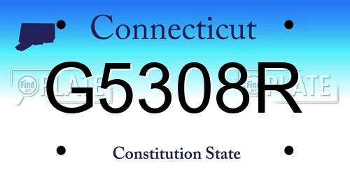 G5308R Connecticut License Plate