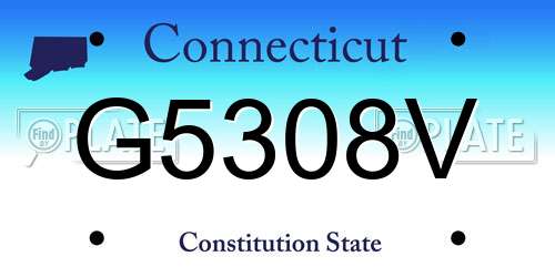G5308V Connecticut License Plate