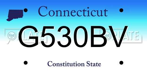 G530BV Connecticut License Plate