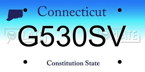 G530SV Connecticut License Plate