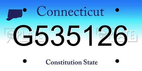G535126 Connecticut License Plate