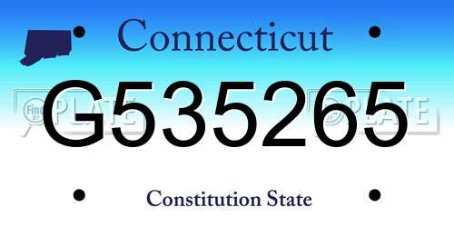 G535265 Connecticut License Plate