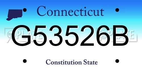 G53526B Connecticut License Plate