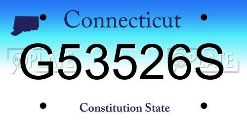 G53526S Connecticut License Plate
