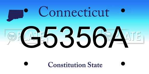 G5356A Connecticut License Plate