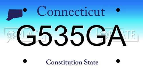 G535GA Connecticut License Plate