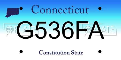 G536FA Connecticut License Plate