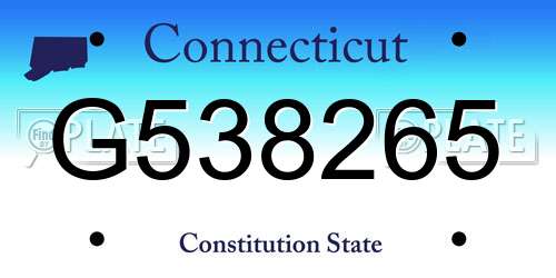 G538265 Connecticut License Plate